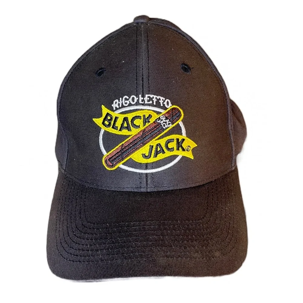 Vintage Rigo-Letto Black Jack Cigar Tobacciana Snapback Cap OSFM